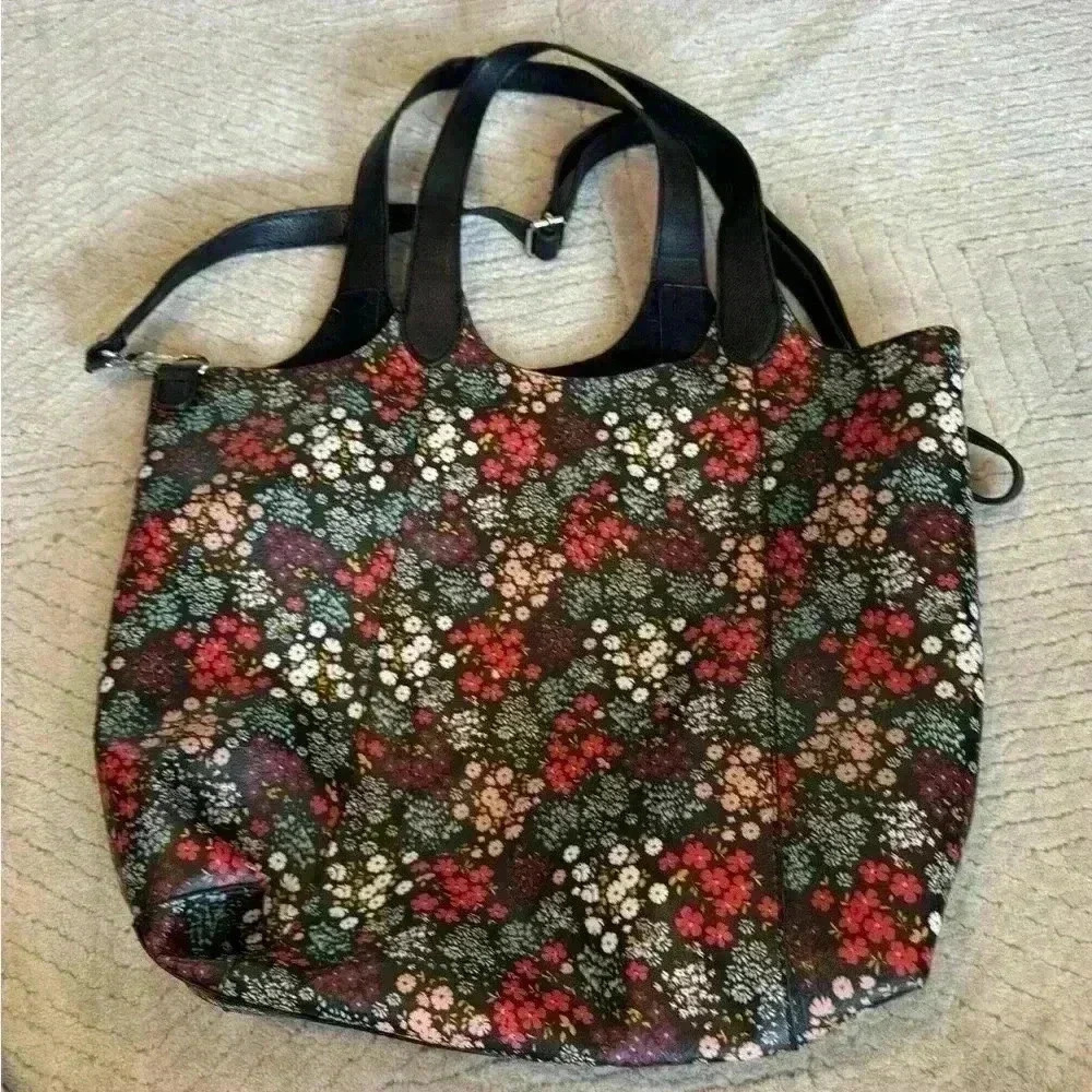 Black floral purse/tote